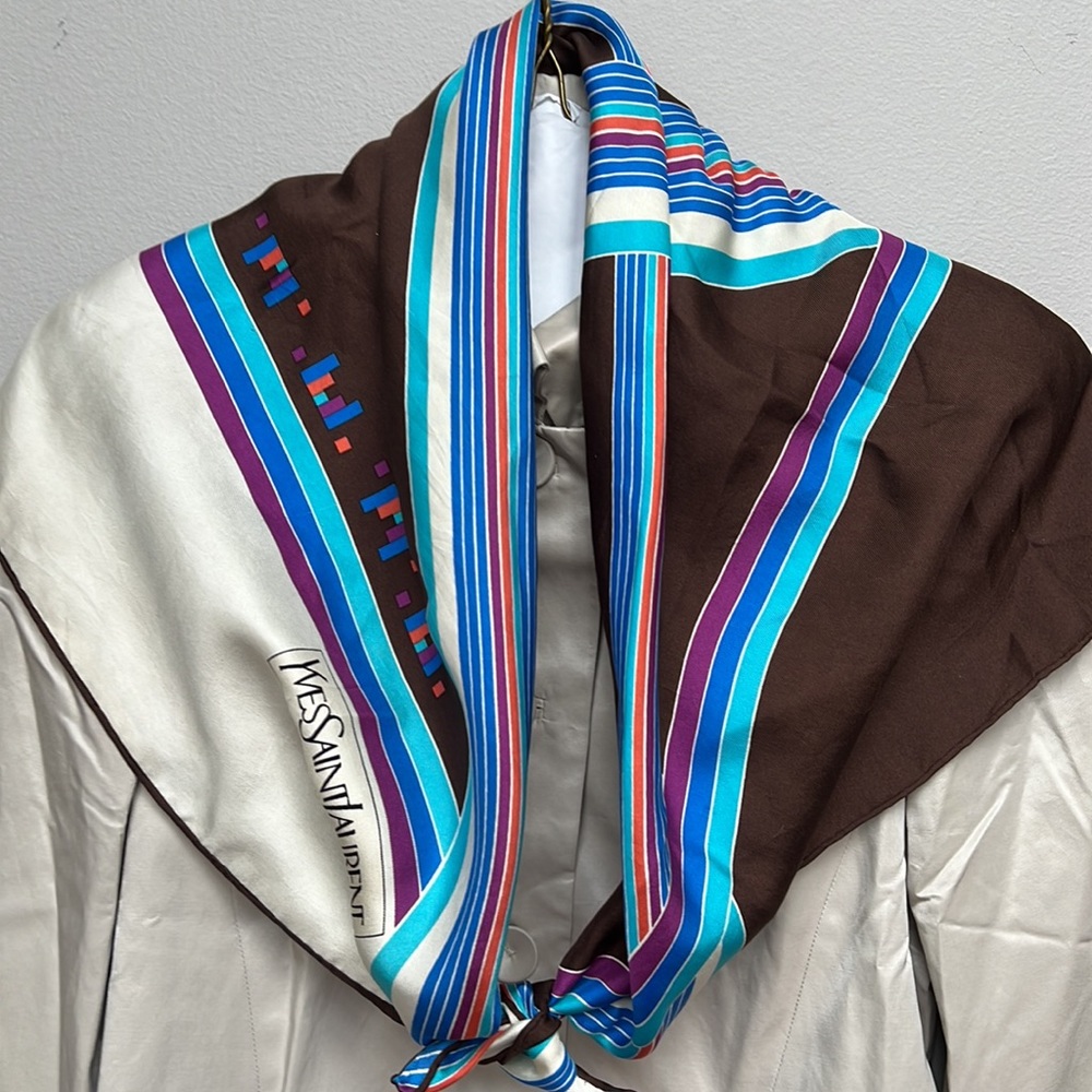 Yves Saint Laurent scarf, 100% silk, 30”x 30”